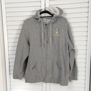 Disney Hoodie, Sz 2X, Tinkerbell Embroidery, Gray Heathered, Cotton Fleece Lined